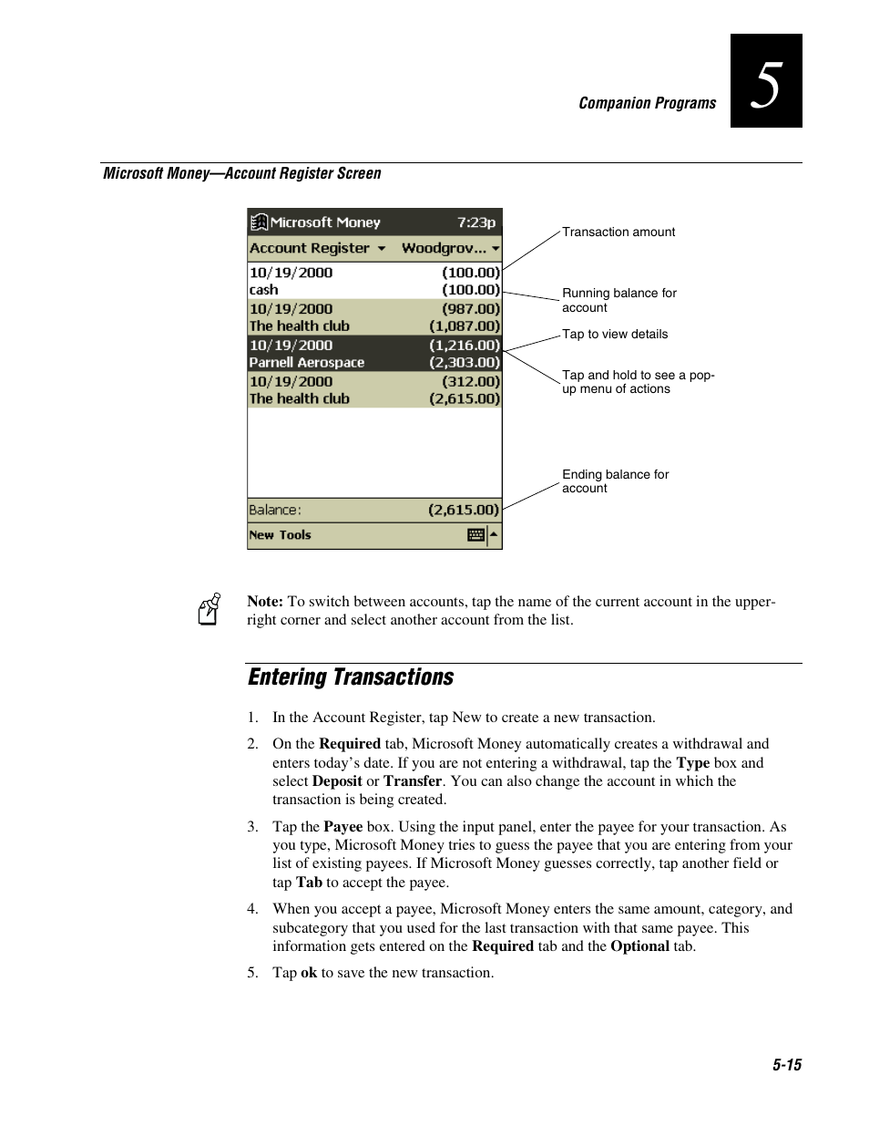 Entering transactions | Intermec 70 User Manual | Page 97 / 134