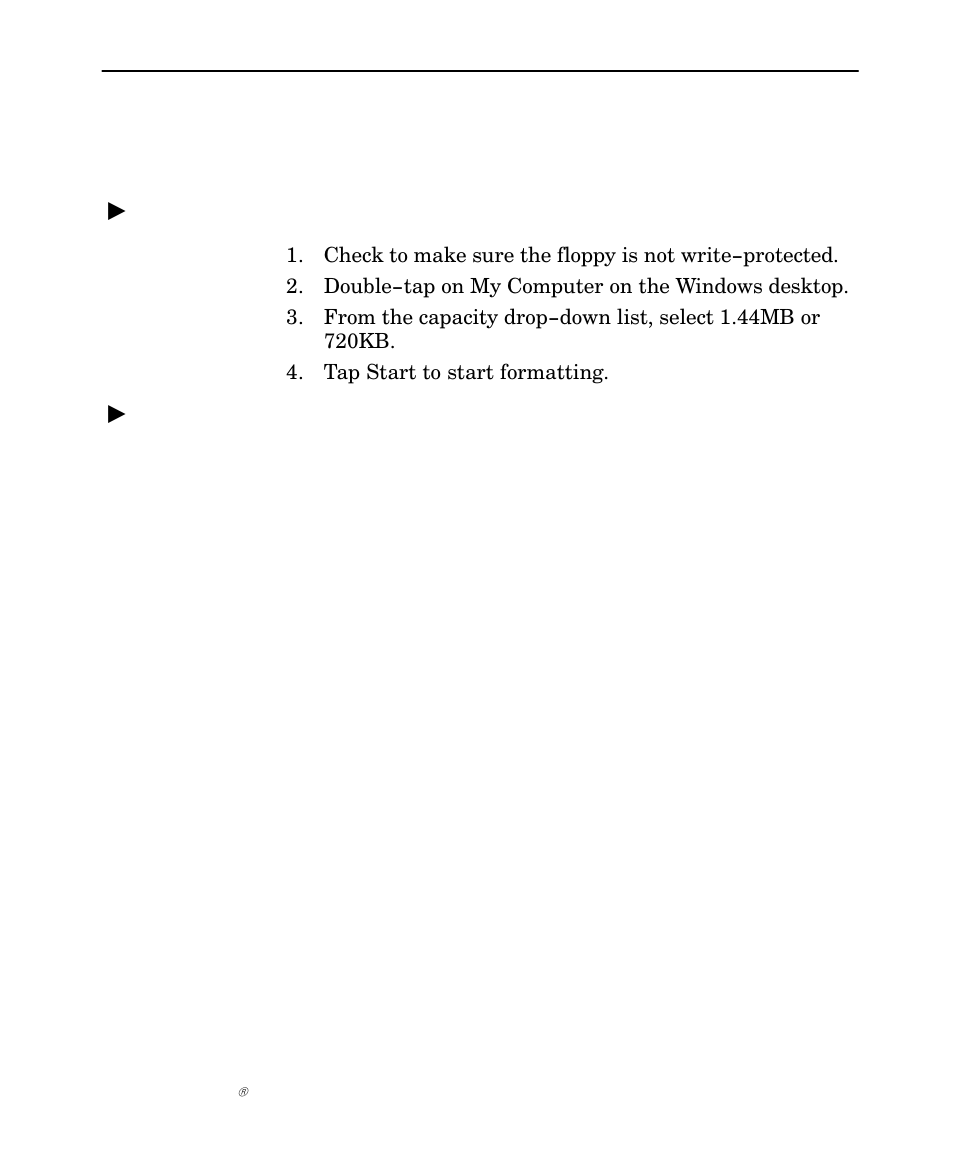 Formatting a floppy disk | Intermec NORAND 6642 User Manual | Page 31 / 77