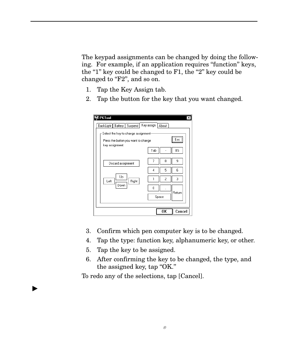 Keypad assign | Intermec NORAND 6642 User Manual | Page 40 / 77