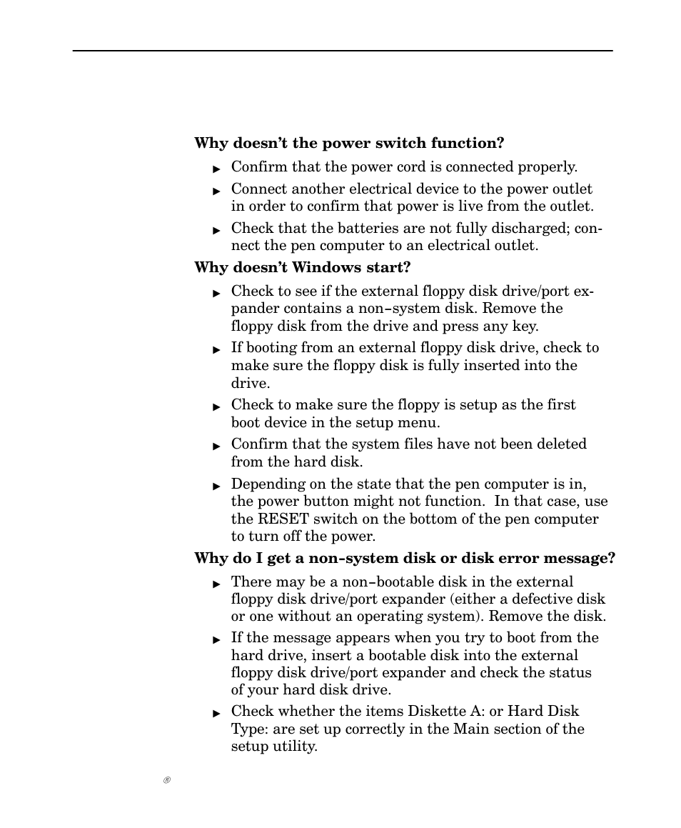 Problems on startup, Problems on start–up | Intermec NORAND 6642 User Manual | Page 69 / 77