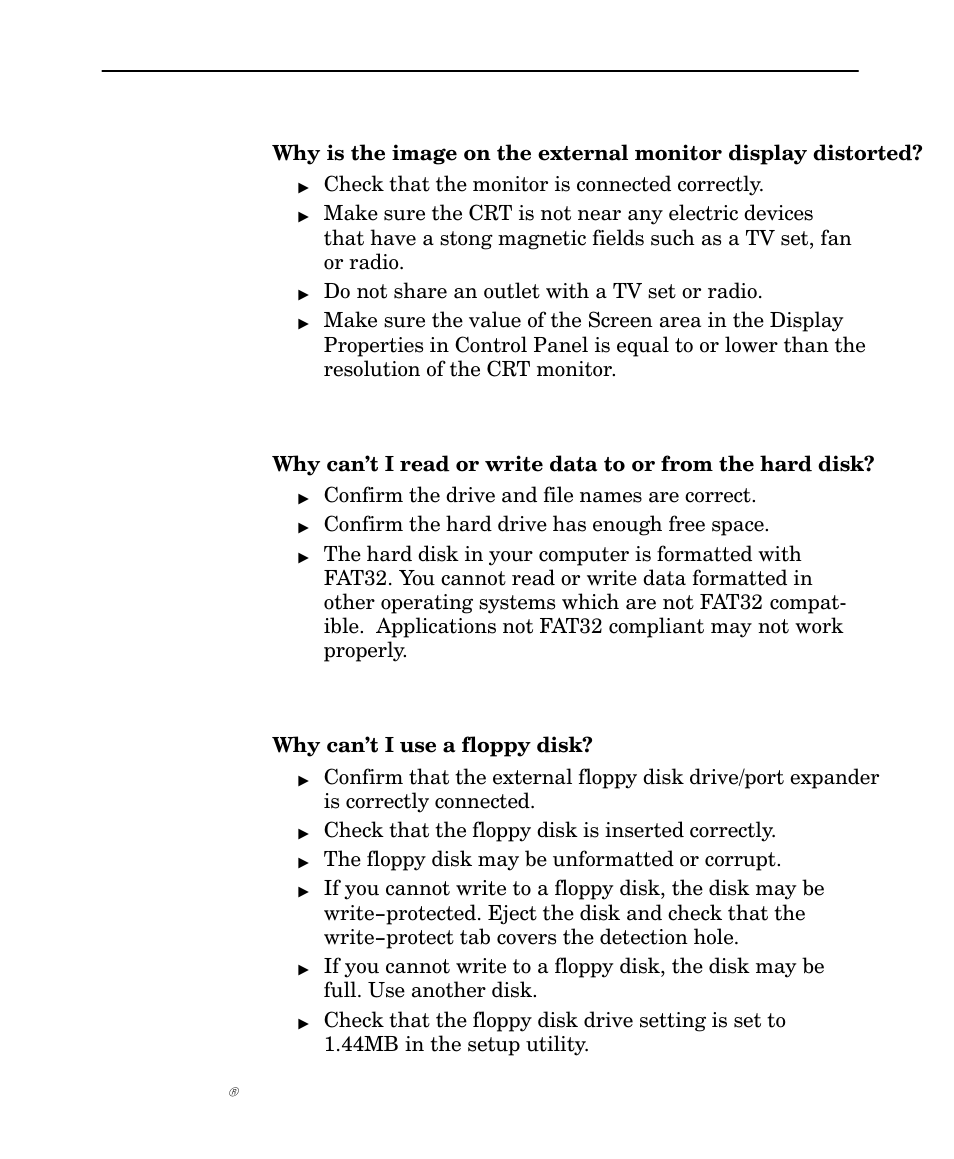 Problems with hard disk, Problems with floppy disk | Intermec NORAND 6642 User Manual | Page 71 / 77