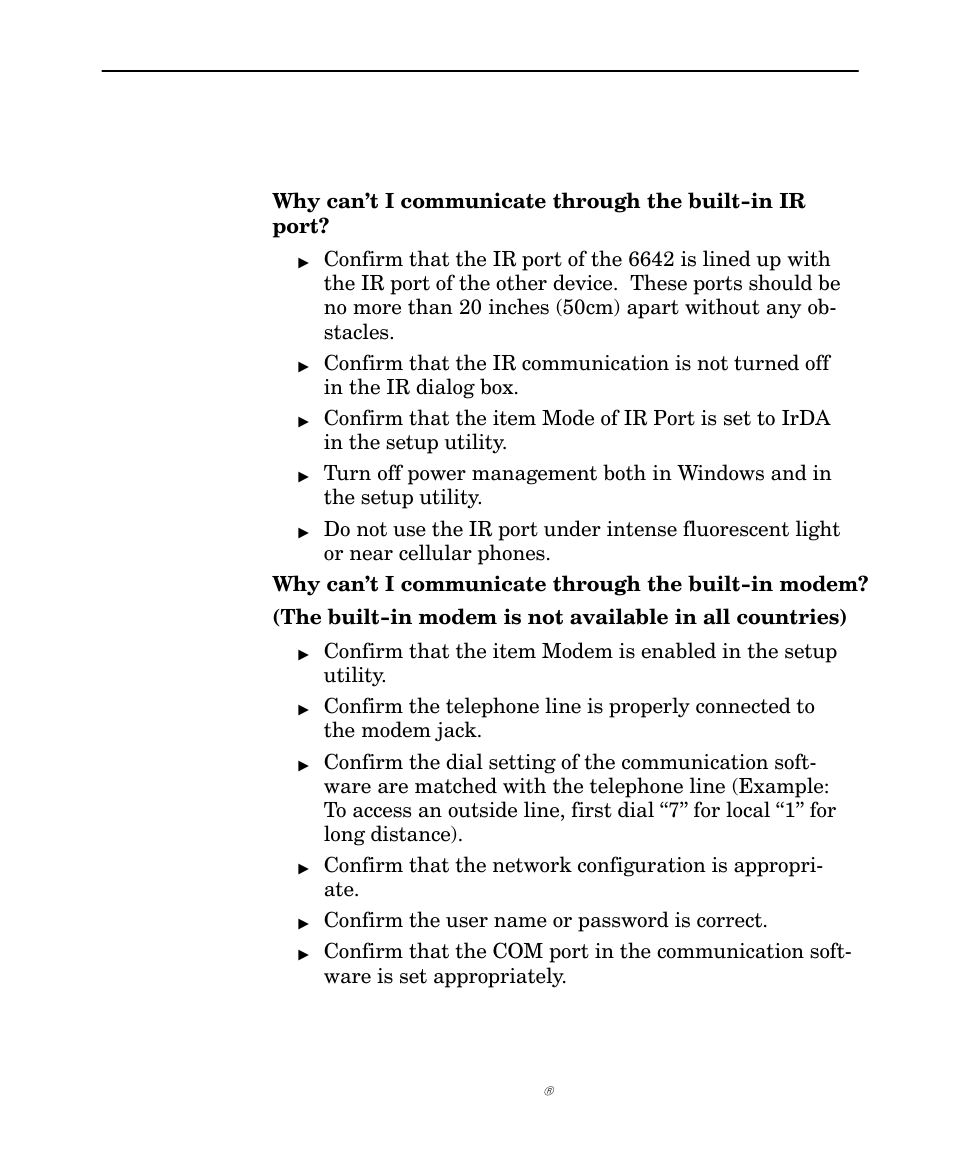 Problems with communications | Intermec NORAND 6642 User Manual | Page 74 / 77
