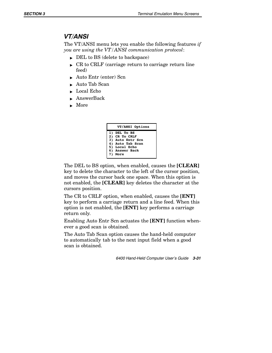Vt/ansi | Intermec 6400 User Manual | Page 103 / 196