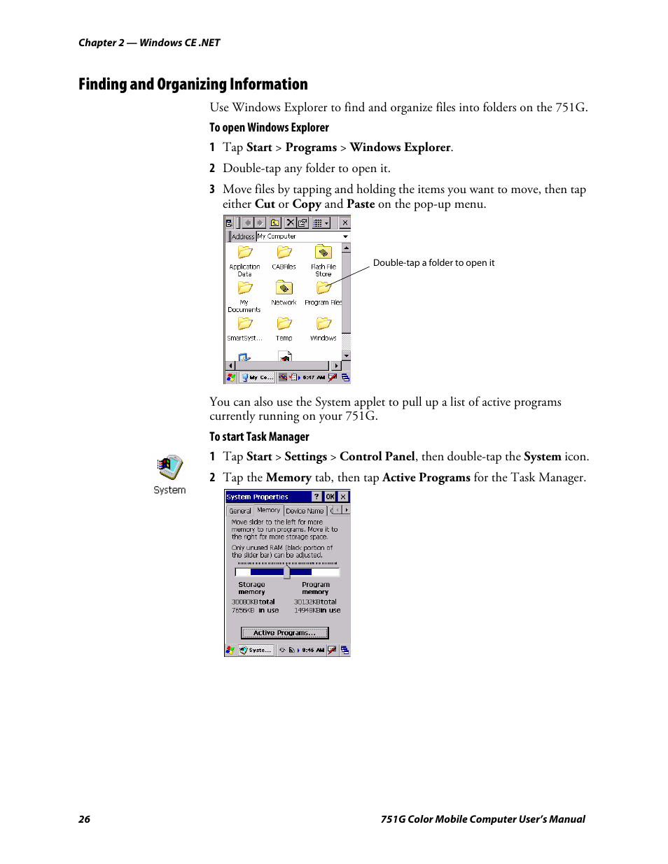 Finding and organizing information | Intermec 751G User Manual | Page 40 / 156