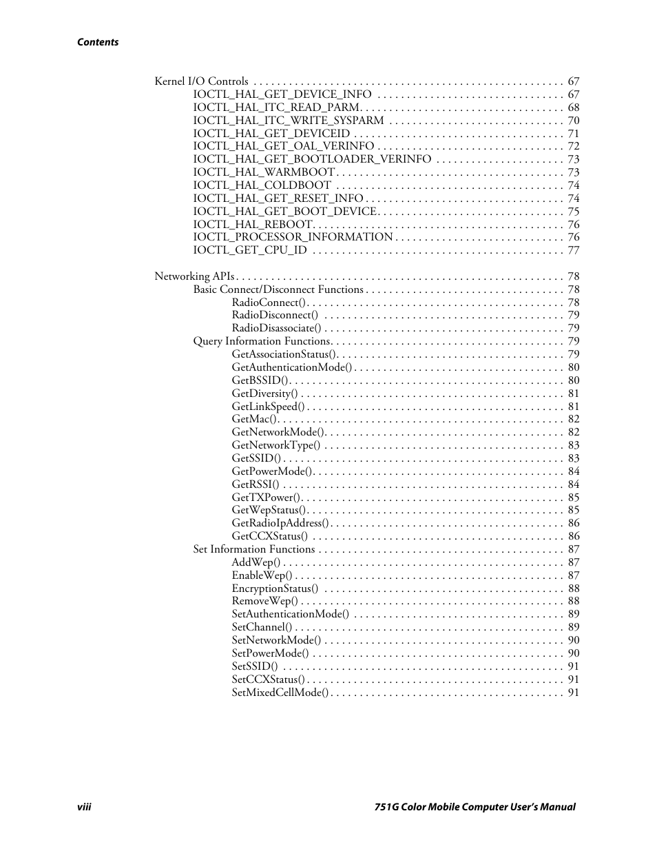 Intermec 751G User Manual | Page 8 / 156