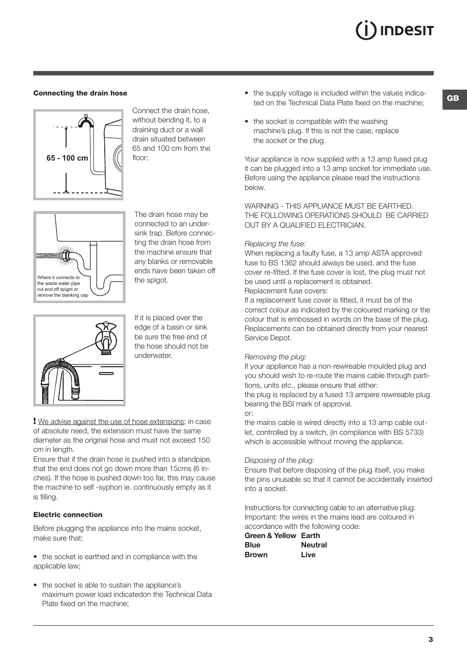 Indesit WASHER-DRYER IWDC 6105 User Manual | Page 3 / 16