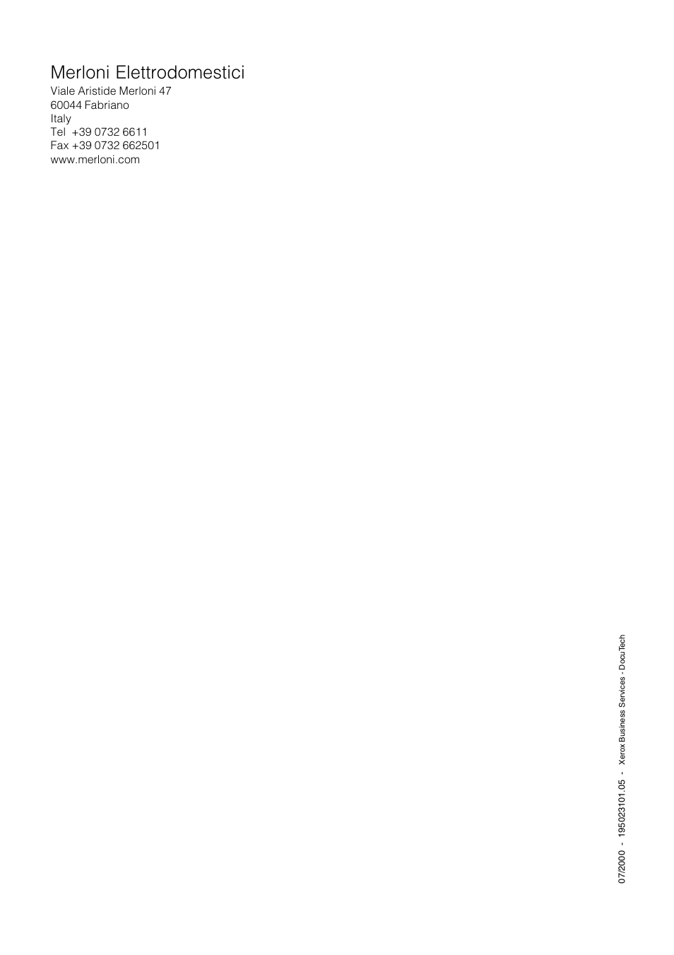 Merloni elettrodomestici | Indesit INF140 User Manual | Page 48 / 48