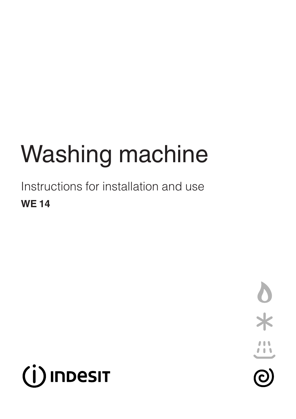 Indesit WE 14 User Manual | 16 pages