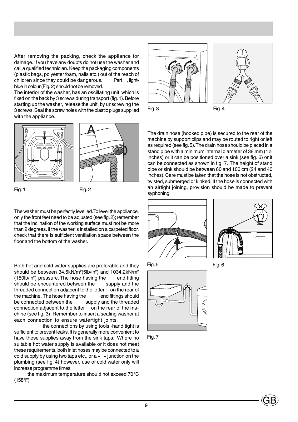 Installation | Indesit WG1130TPG User Manual | Page 10 / 12