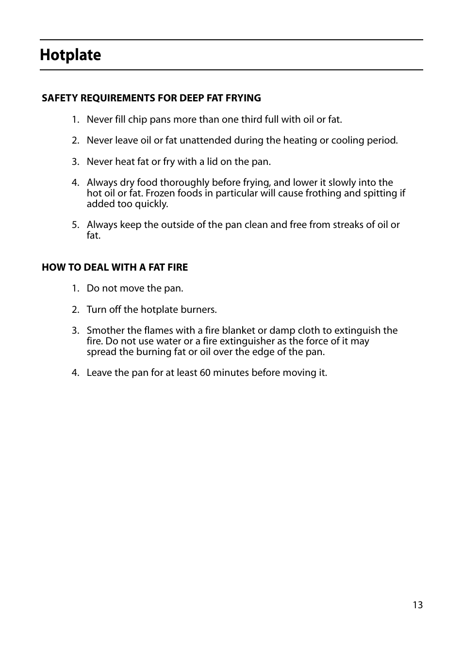 Hotplate | Indesit KD641G User Manual | Page 13 / 36