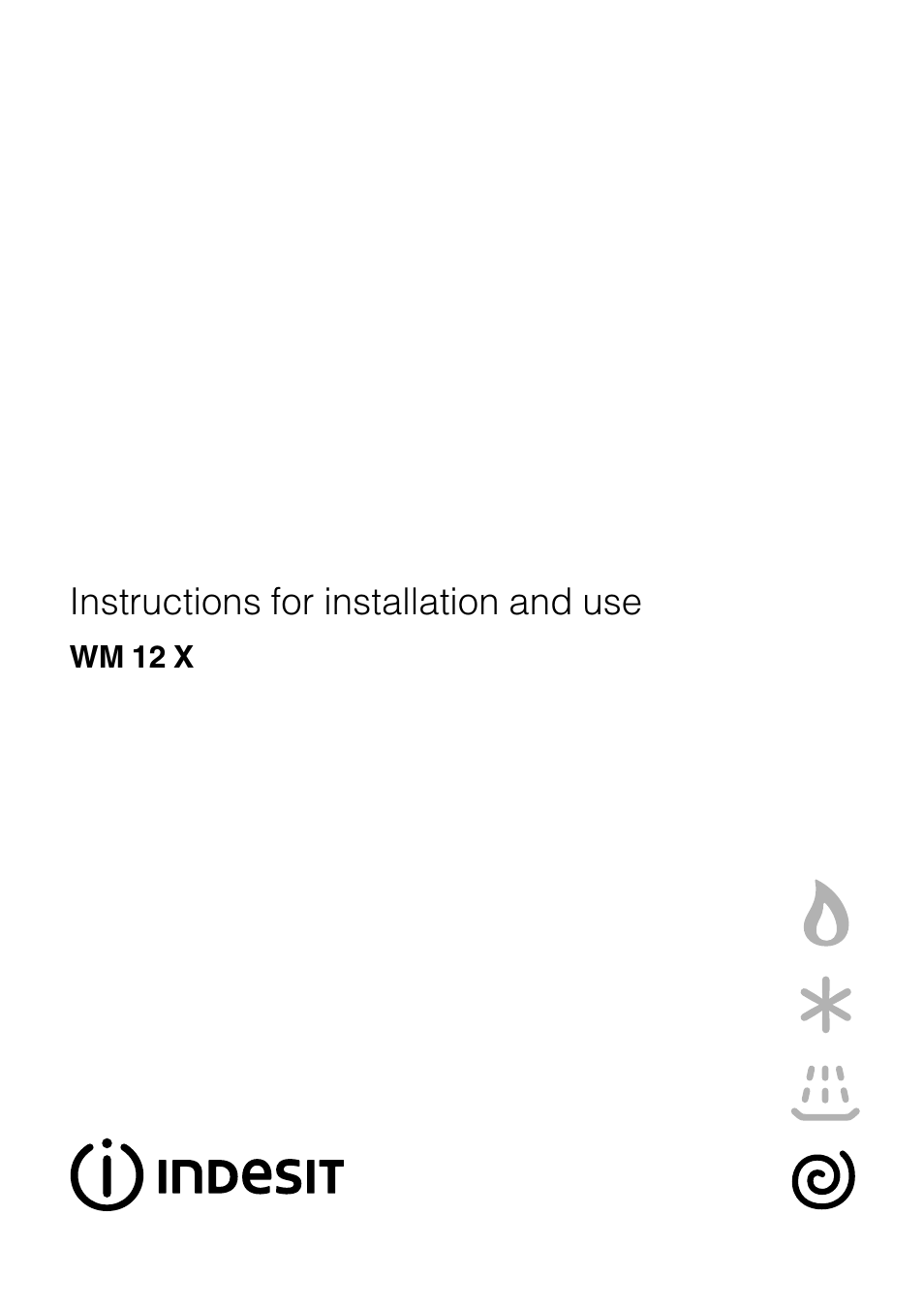 Indesit WM 12 X User Manual | 20 pages