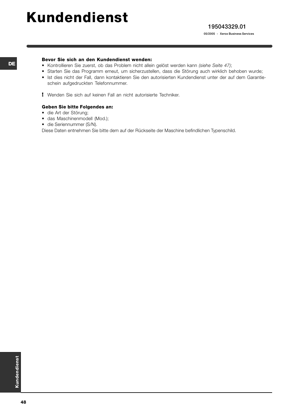 Kundendienst | Indesit WI142 User Manual | Page 48 / 48