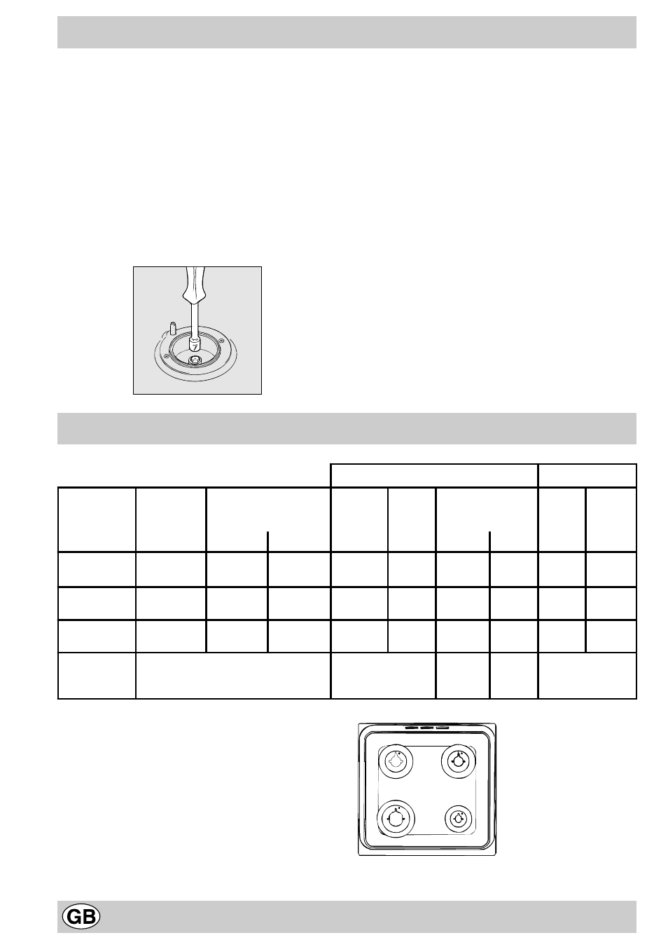 Burner and nozzle characteristics | Indesit K 642 V/G User Manual | Page 6 / 16