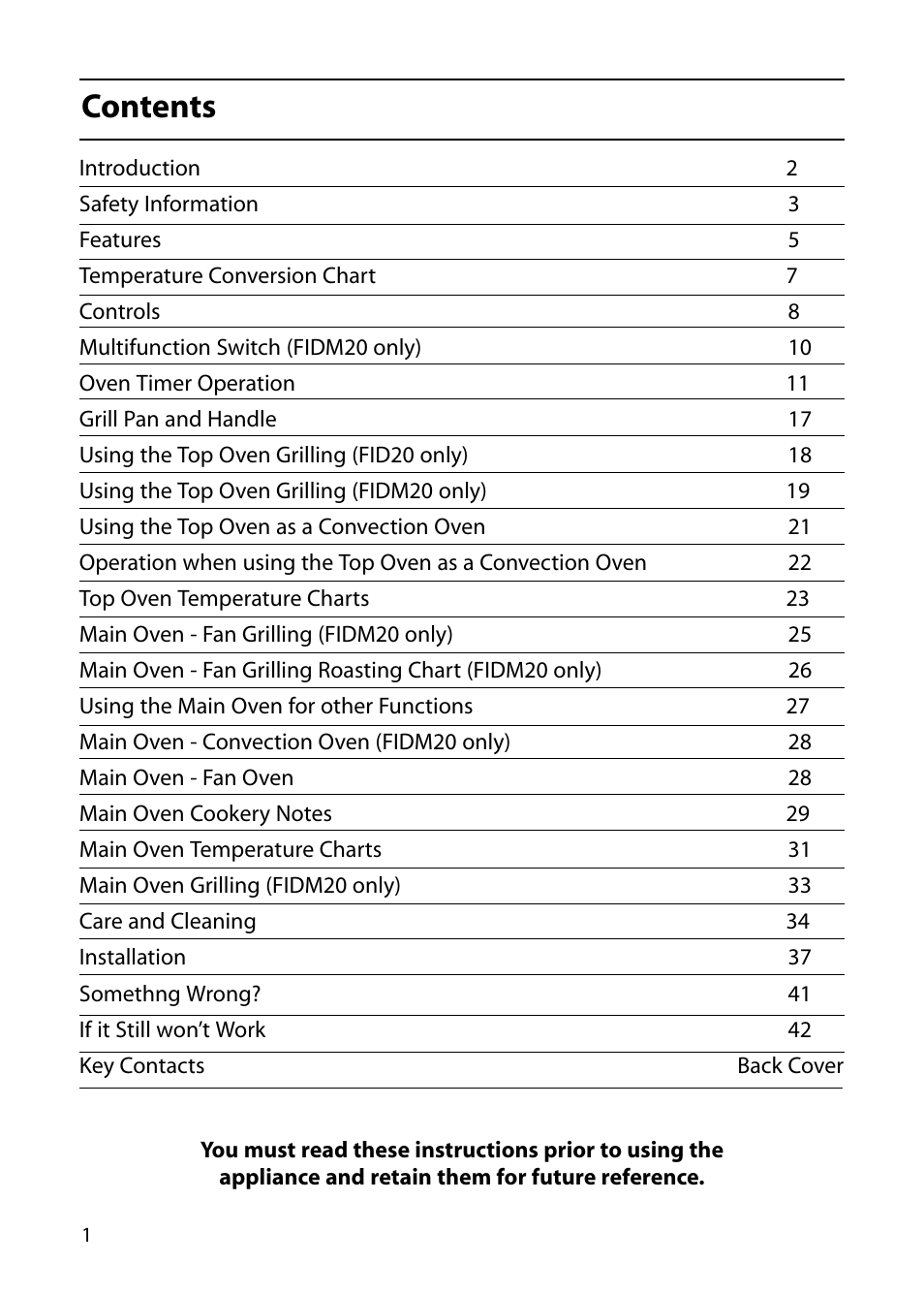 Indesit FIDM20 User Manual | Page 2 / 44