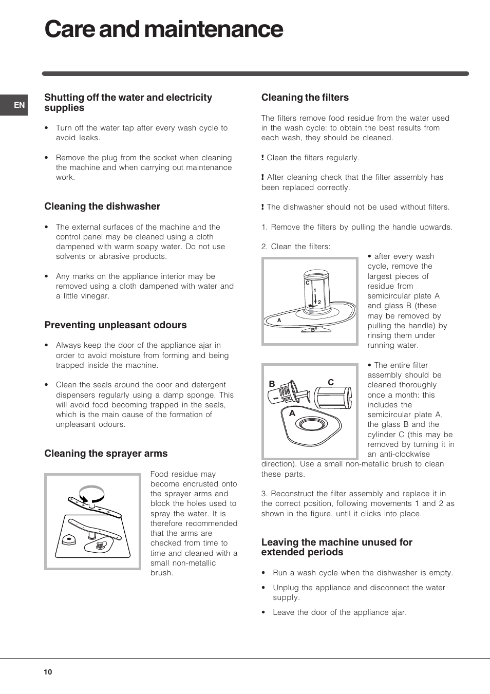 Care and maintenance | Indesit IDTM User Manual | Page 10 / 12