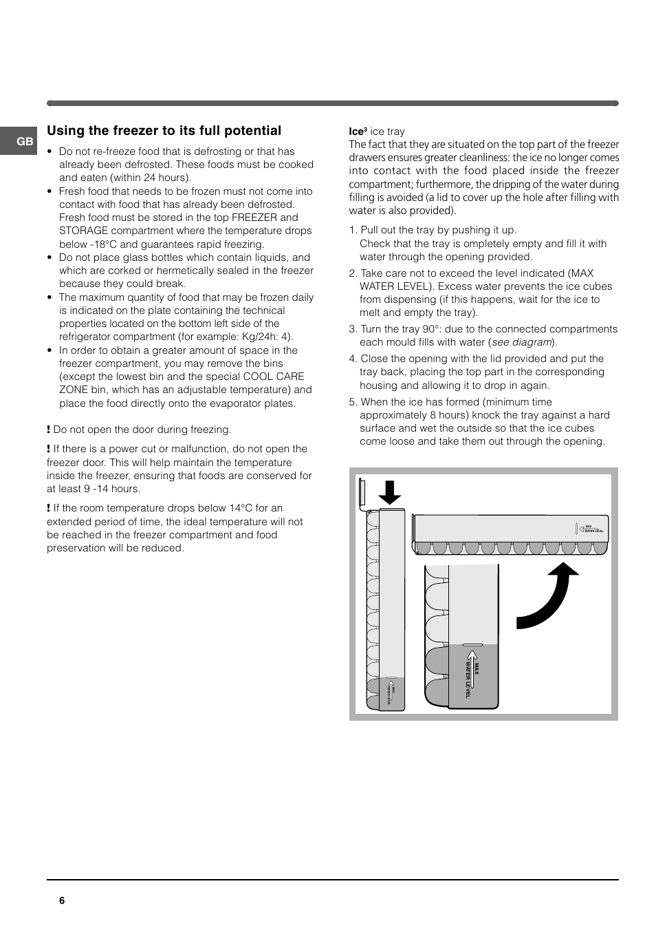Using the freezer to its full potential | Indesit BAAN 12 User Manual | Page 6 / 12