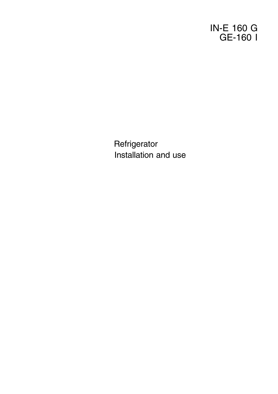 Indesit IN-E 160 G User Manual | 9 pages