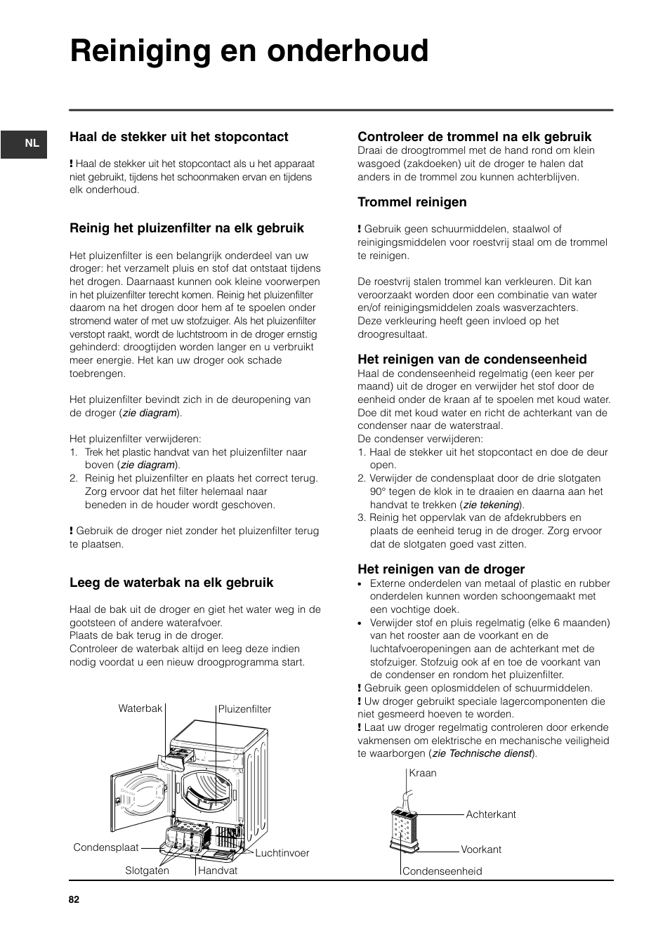 Reiniging en onderhoud | Indesit ISL65C User Manual | Page 82 / 84