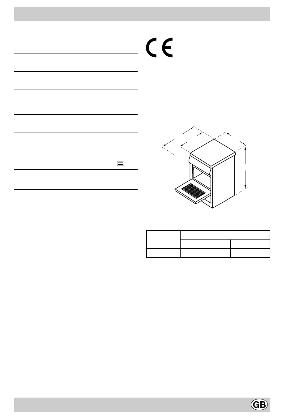 Technical specifications | Indesit K 301 E.C/G User Manual | Page 5 / 12