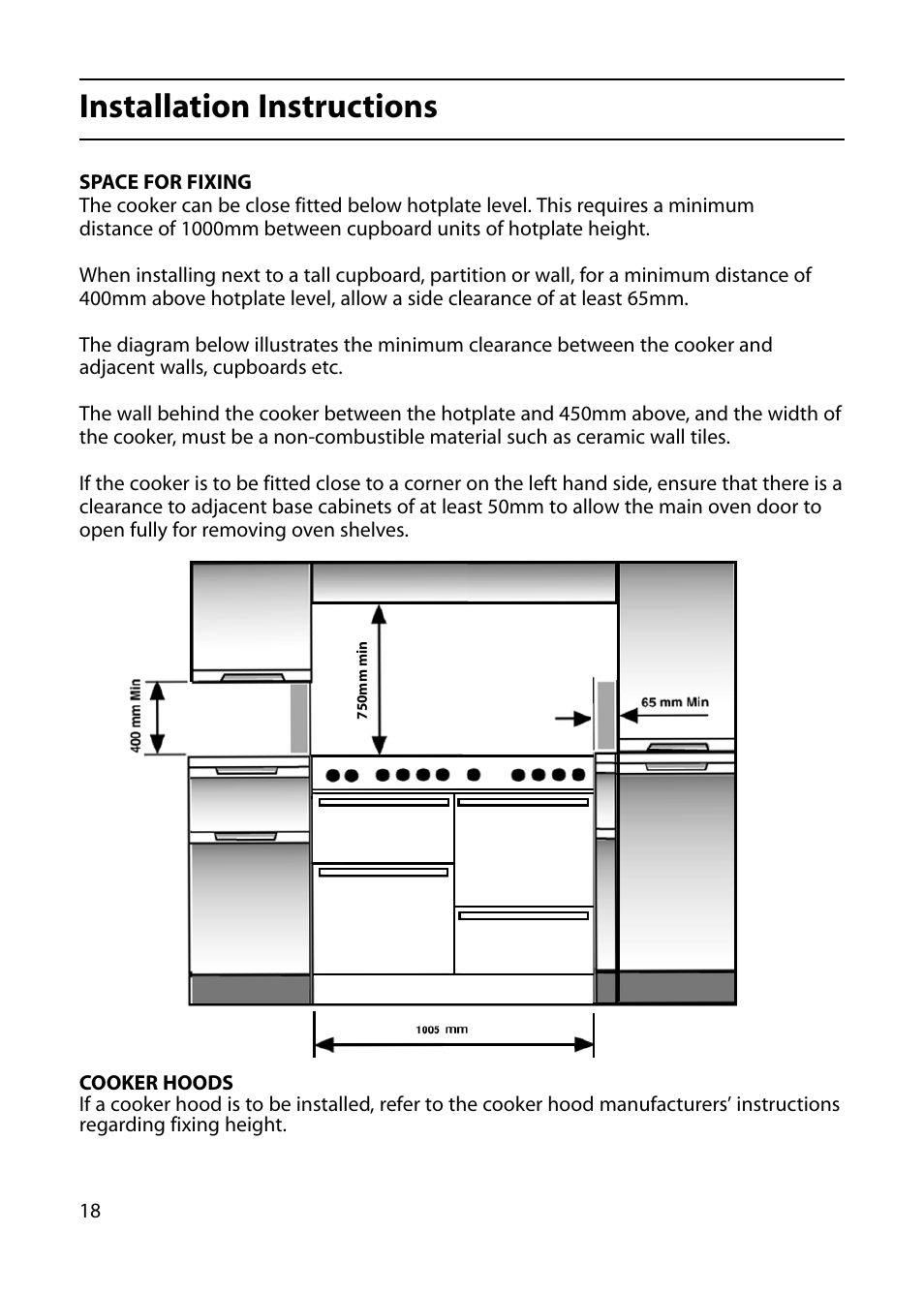 Installation instructions | Indesit KP100IX User Manual | Page 18 / 24