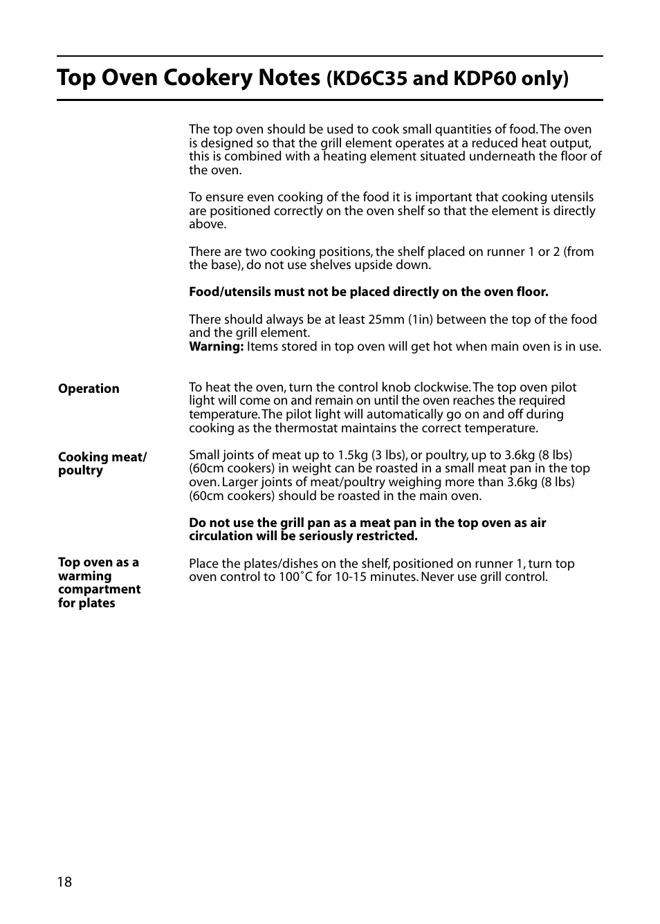 Indesit KT6CE User Manual | Page 18 / 32