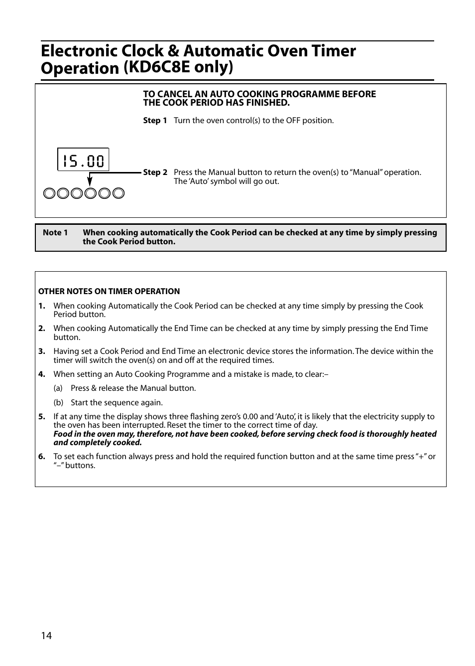 Indesit KD6C0E User Manual | Page 14 / 40