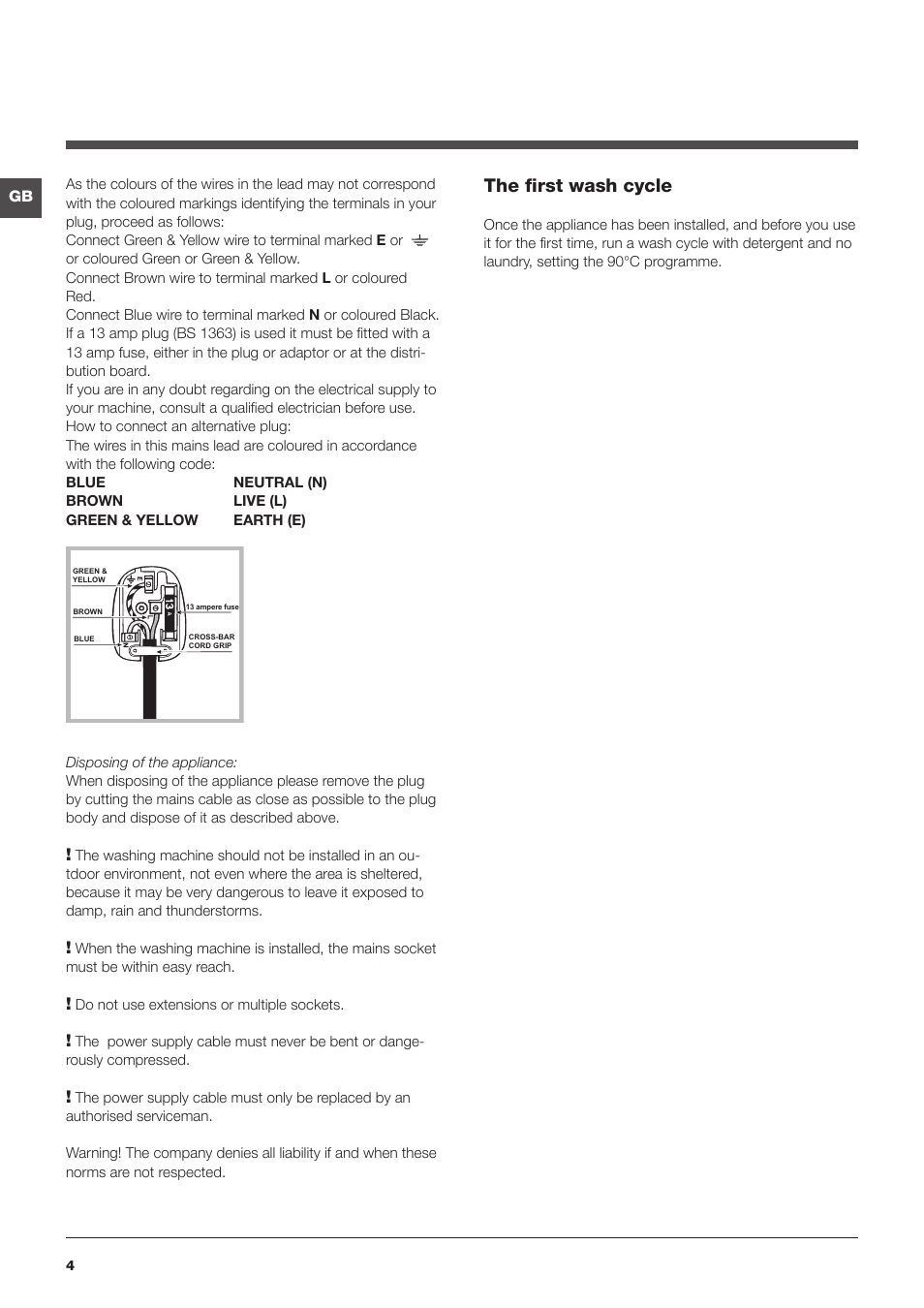 The first wash cycle | Indesit IWDC 6125 S User Manual | Page 4 / 16