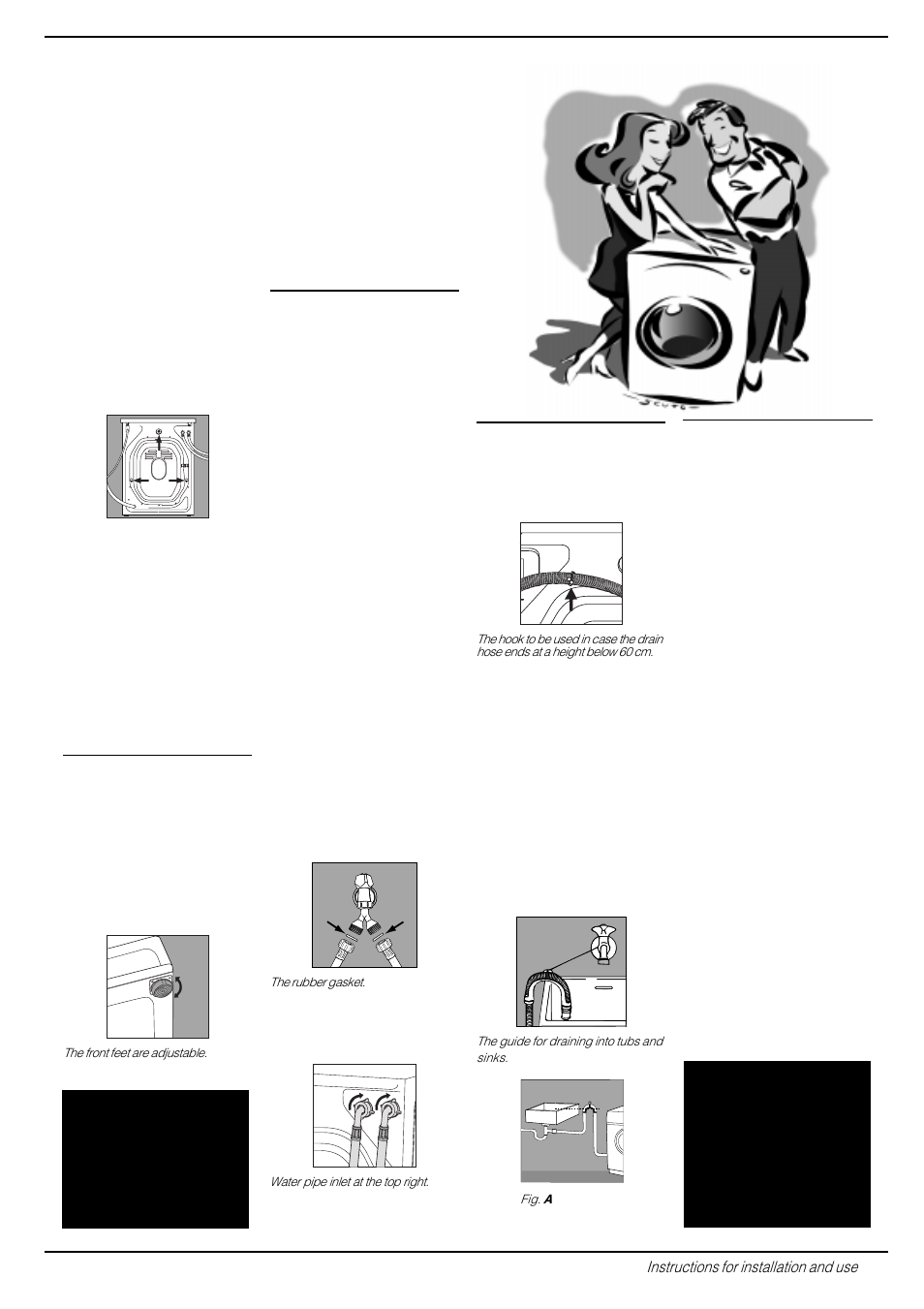 When the new washer arrives, Installation and removal | Indesit W 101 User Manual | Page 11 / 16