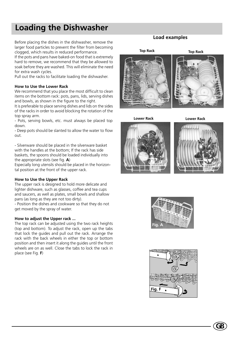 Loading the dishwasher | Indesit D41 User Manual | Page 7 / 16