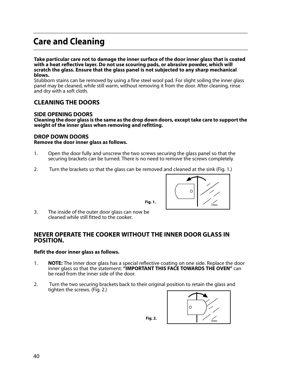 Care and cleaning | Indesit FIDM20 Mk2 User Manual | Page 40 / 48