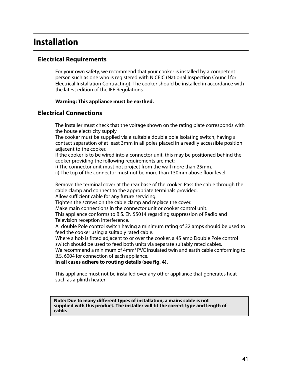 Installation | Indesit FIDM20 Mk2 User Manual | Page 41 / 48