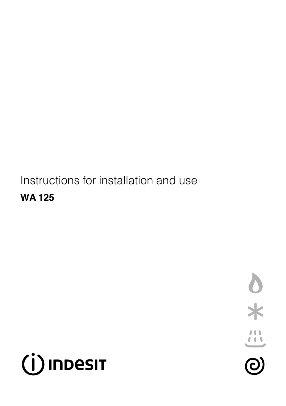 Indesit WA 125 User Manual | 16 pages