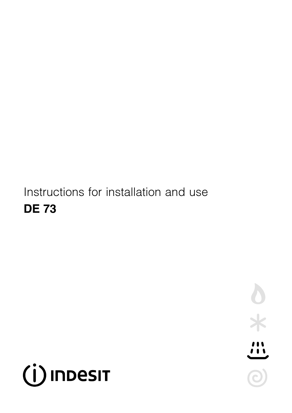 Indesit DE 73 User Manual | 16 pages