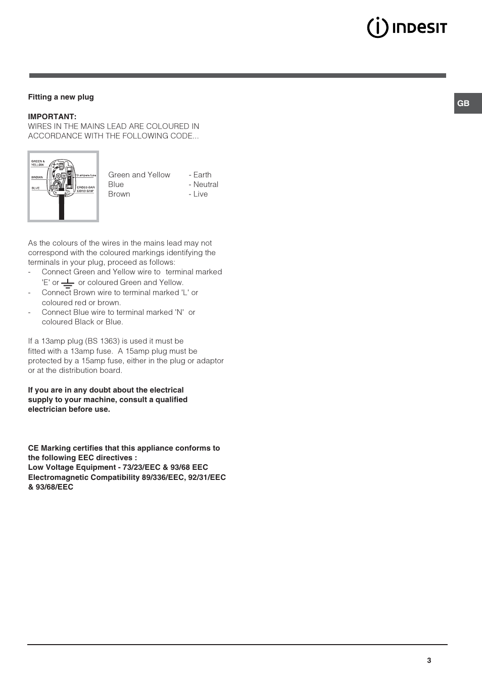 Indesit IN CB 320 I UK User Manual | Page 3 / 8