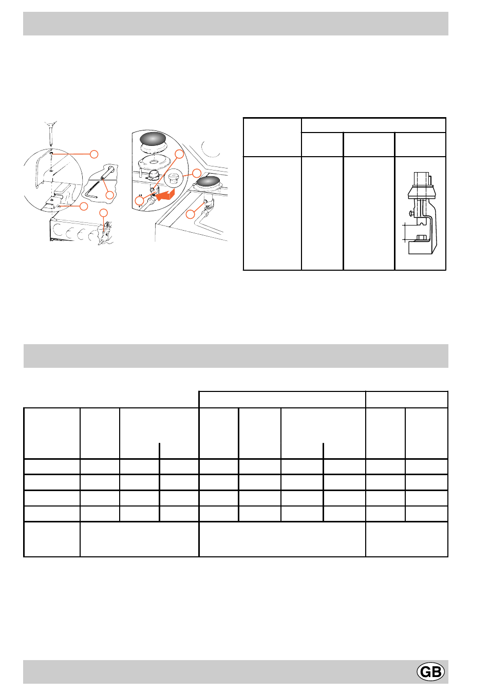 Burner and nozzles characteristics | Indesit KG6408 XV/G User Manual | Page 5 / 12