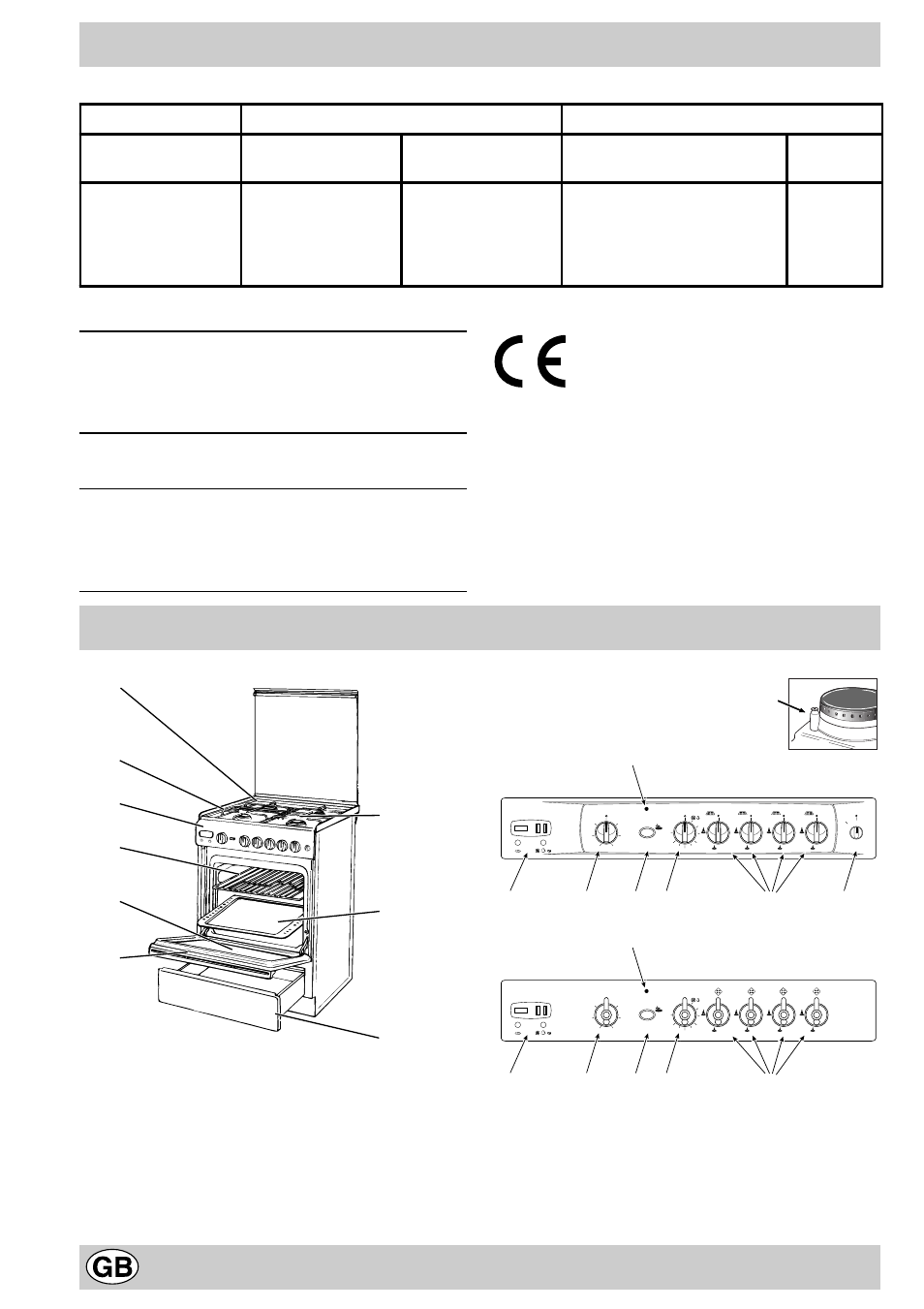 Technical characteristics, The cooker with fan oven | Indesit KG6408 XV/G User Manual | Page 6 / 12
