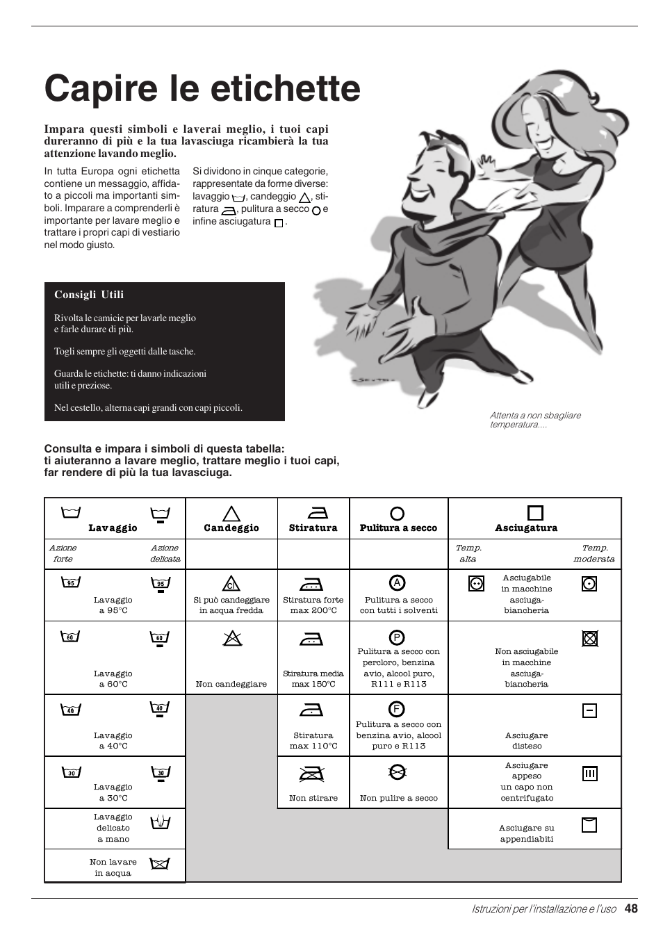 Capire le etichette | Indesit WD 125 T User Manual | Page 51 / 60