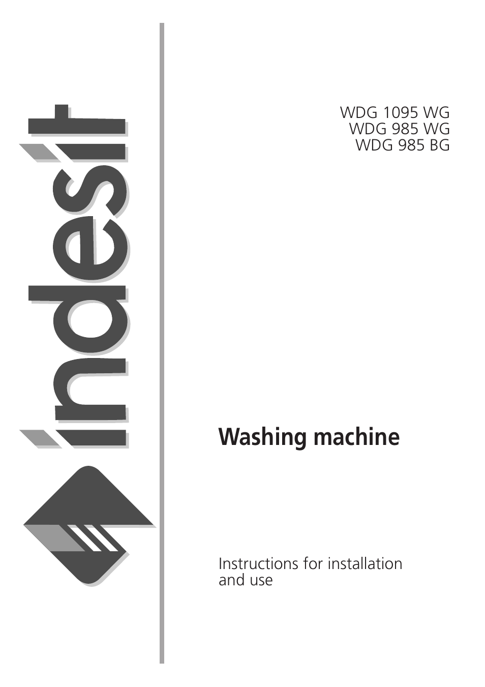Indesit WDG 985 BG User Manual | 16 pages