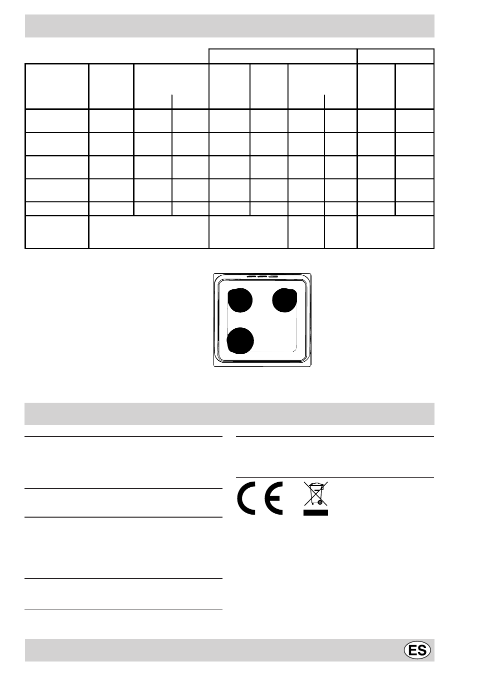 Características de los quemadores y de los picos, Características técnicas | Indesit K6G20S/I User Manual | Page 27 / 36