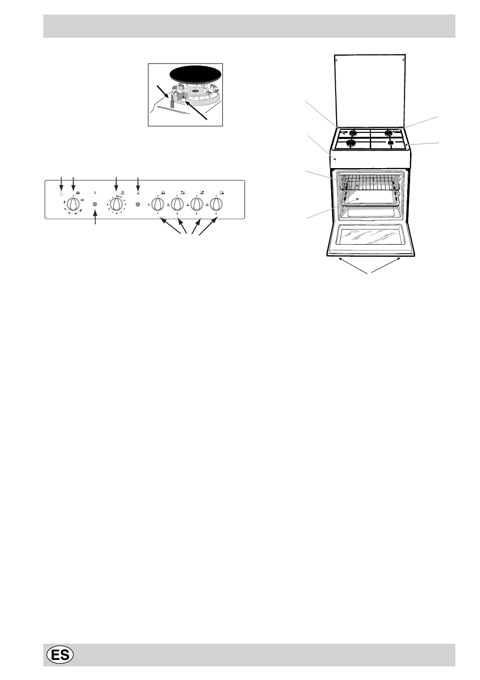Cocina con horno gas y grill eléctrico | Indesit K6G20S/I User Manual | Page 28 / 36
