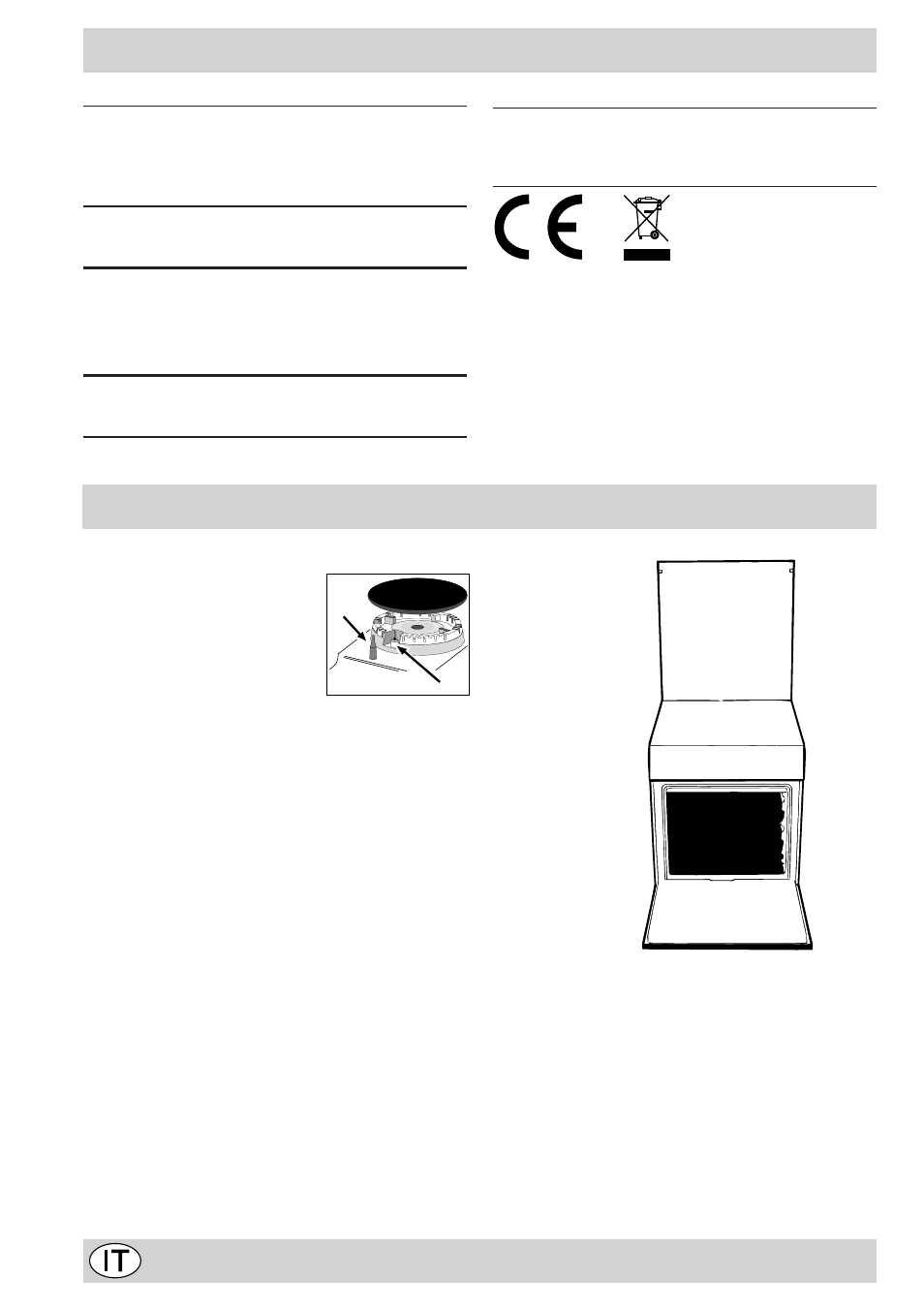 Caratteristiche tecniche, La cucina con forno gas e grill elettrico | Indesit K6G20S/I User Manual | Page 8 / 36