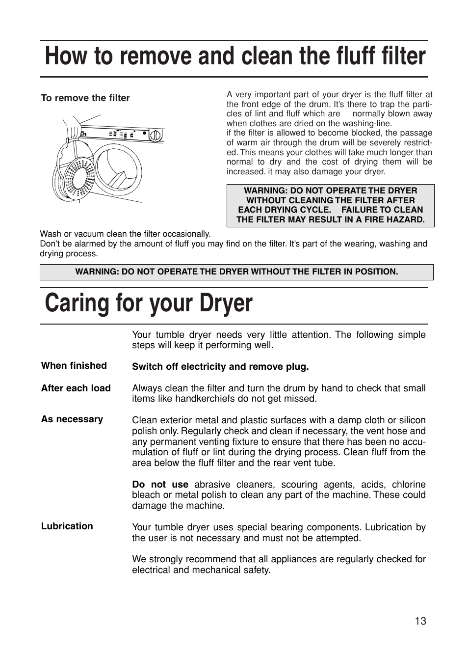 Indesit G31VU User Manual | Page 13 / 16
