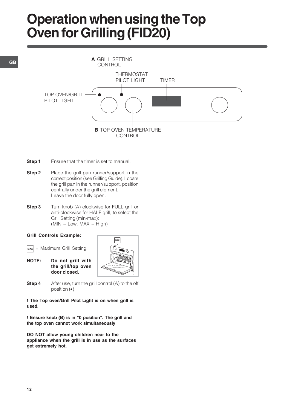 Indesit Electric built-in double oven FID20WH User Manual | Page 12 / 40