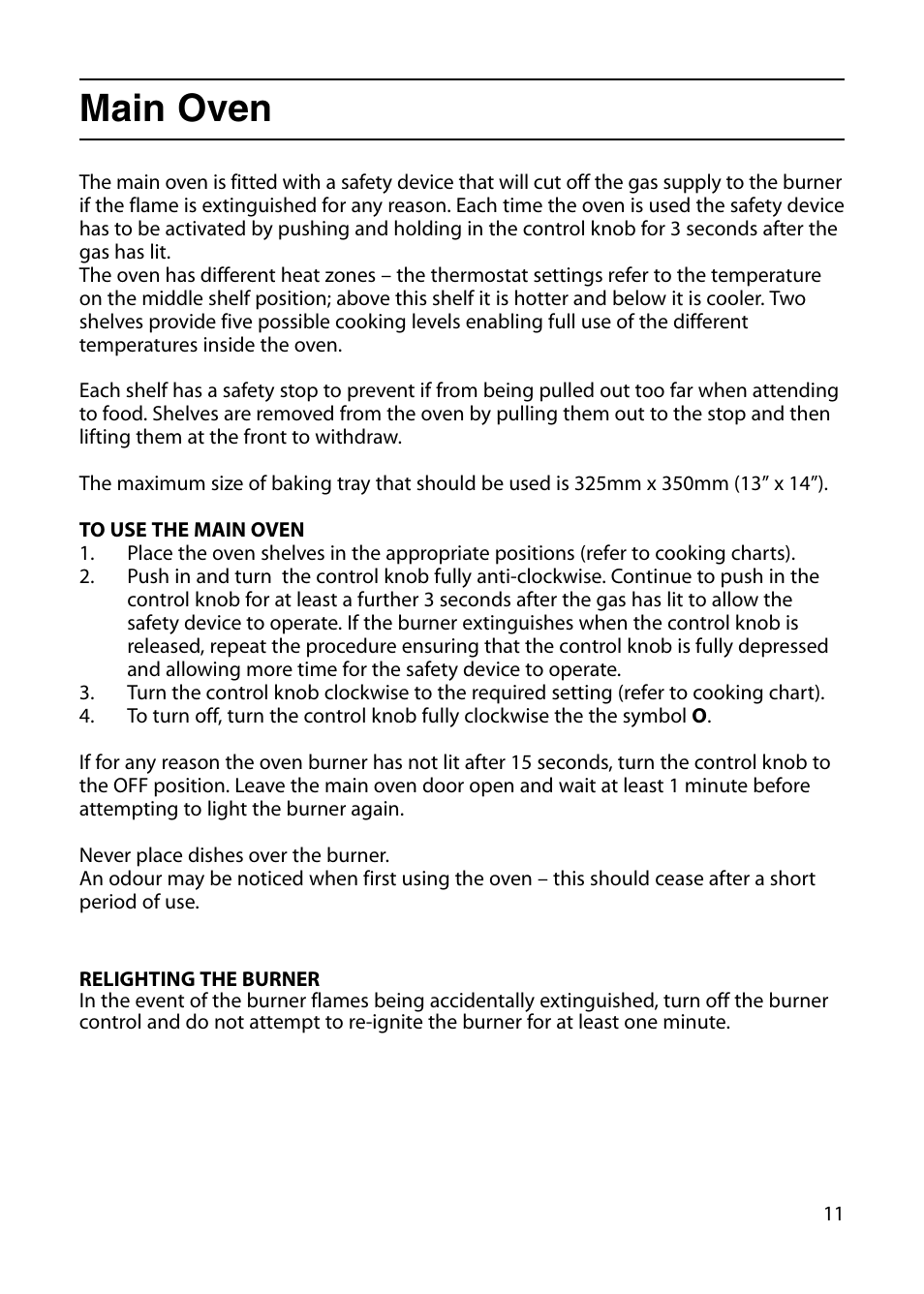 Main oven | Indesit KT6G2WIR User Manual | Page 11 / 28
