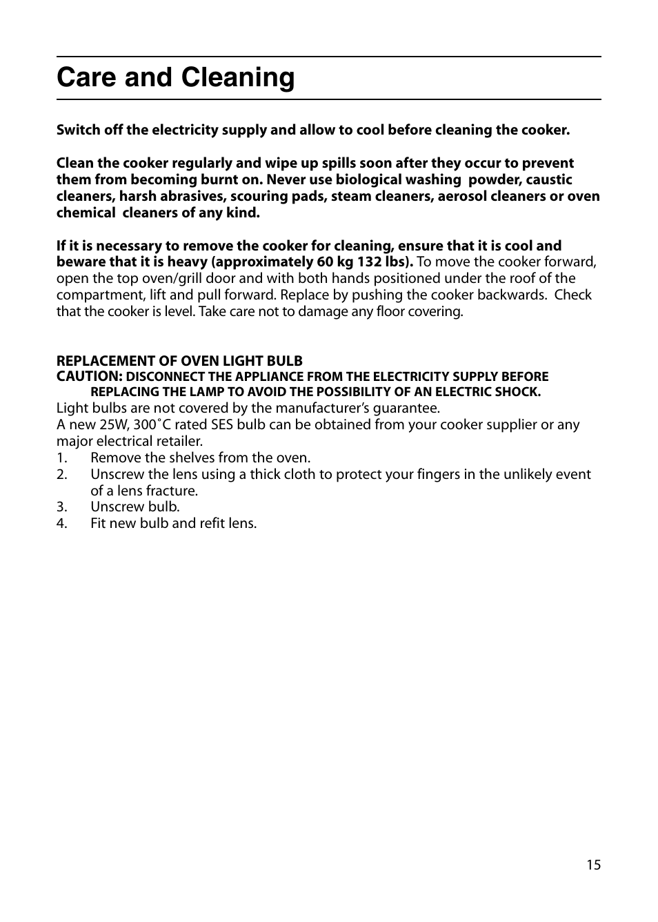 Care and cleaning | Indesit KT6G2WIR User Manual | Page 15 / 28