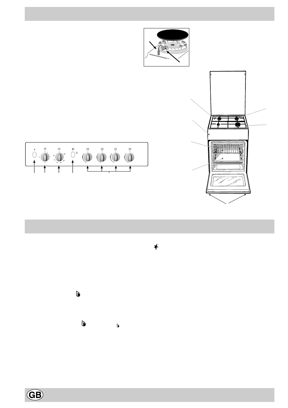 The cooker with gas oven, The different functions and uses of the oven | Indesit K 342 G/G User Manual | Page 10 / 16