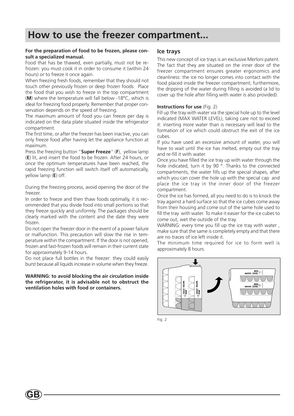 How to use the freezer compartment | Indesit B 33 FNF P User Manual | Page 8 / 16