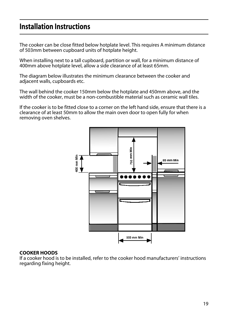 Installation instructions | Indesit KD341GW User Manual | Page 19 / 24