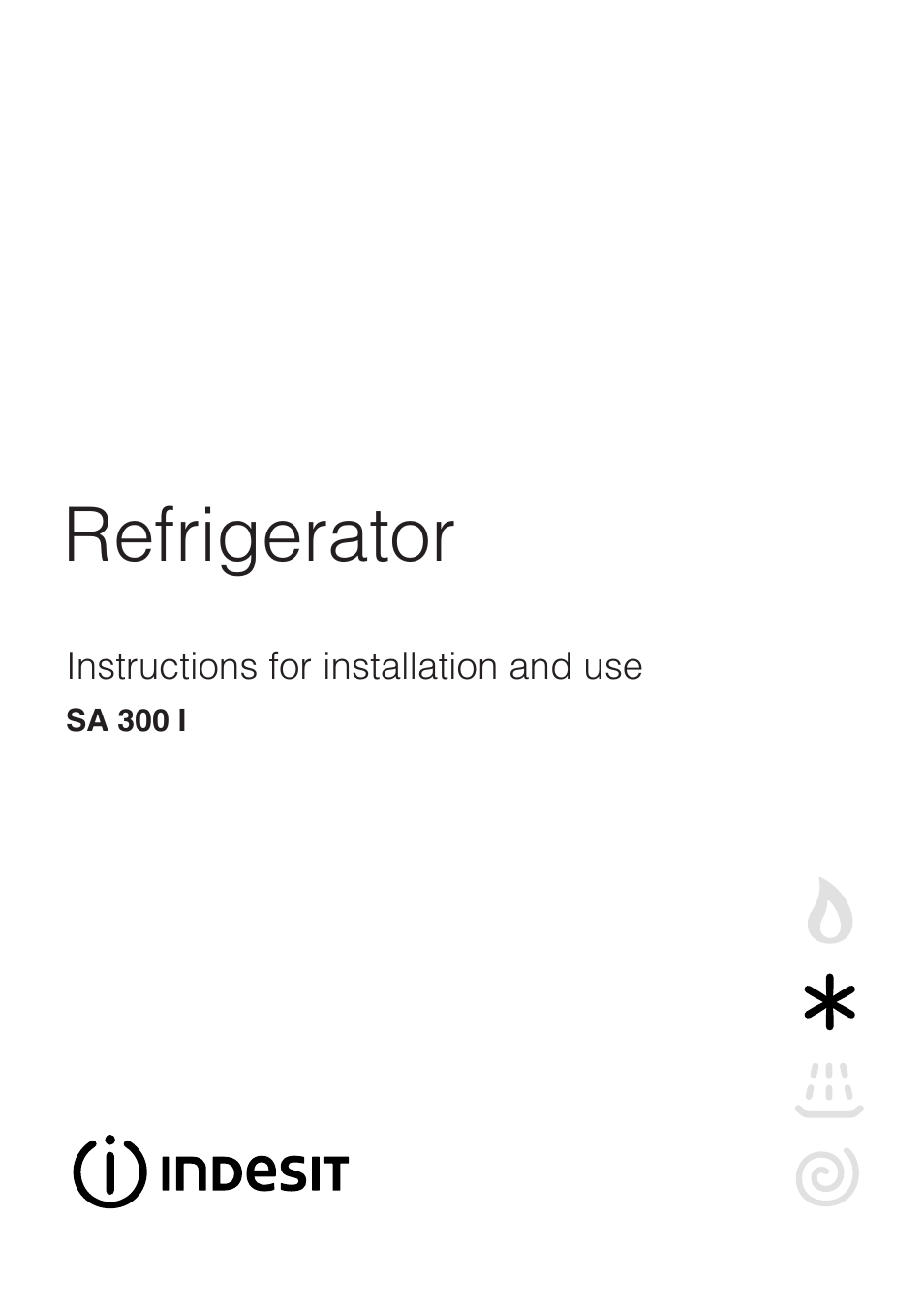 Indesit SA300 I User Manual | 12 pages
