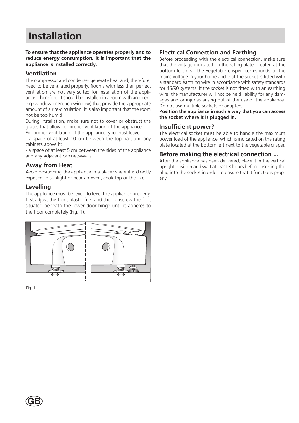 Installation | Indesit SA300 I User Manual | Page 4 / 12